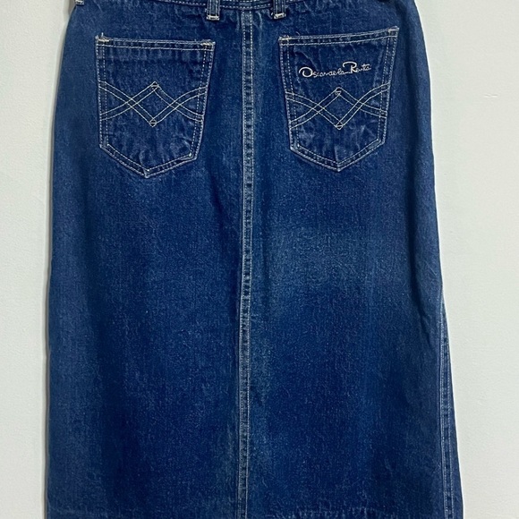 Oscar de la Renta Jean Skirt Sz 26 - Picture 4 of 7